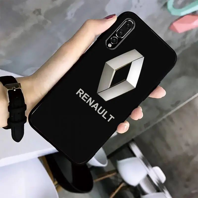 

Car Logo Of RenaulT Phone Cases For Huawei G7 G8 P7 P8 P9 P10 P20 P30 Lite Mini Pro P Smart Plus Black Soft TPU Cove Fundas
