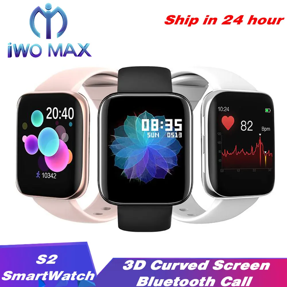 

S2 3D Curved Screen Sport Modes Smart Watch IP67 Waterproof HeartRate Blood Pressure Monitor Bluetooth Call Smartwatch PK W26 F8