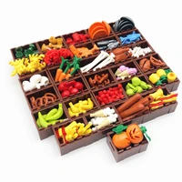 food city building blocks with basket compatible classic friends bricks moc game shop store toys fruit vegetable juguetes bloque