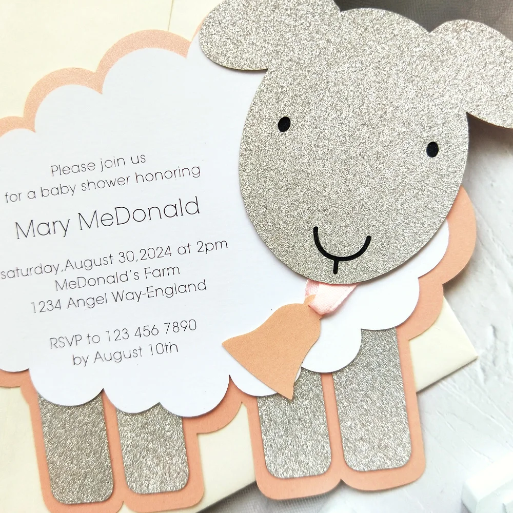 Приглашения для детского душа из овечьей шерсти приглашения ручной работы | Дом и