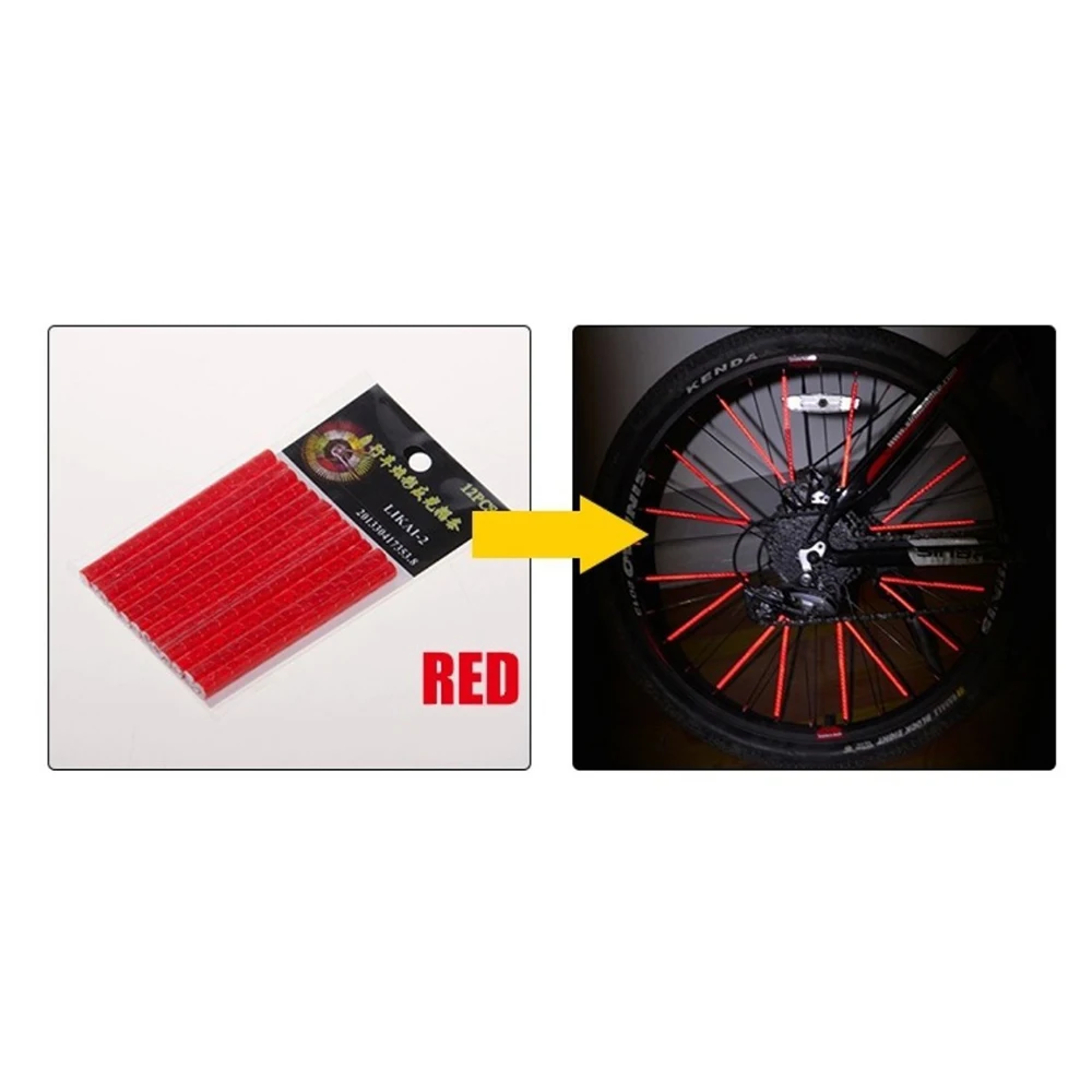 Отражающие наклейки на спицы велосипеда 12 шт./компл. предупреждающая трубка обод