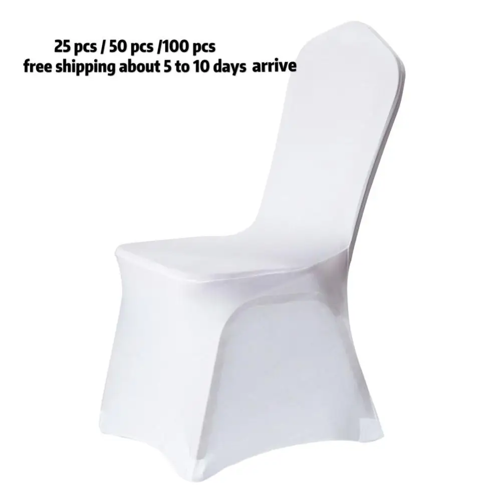 50pcs 100pcs chair cover White Covers for Reataurant Banquet Hotel Dining Party Lycra Polyester Spandex outdoor | Дом и сад