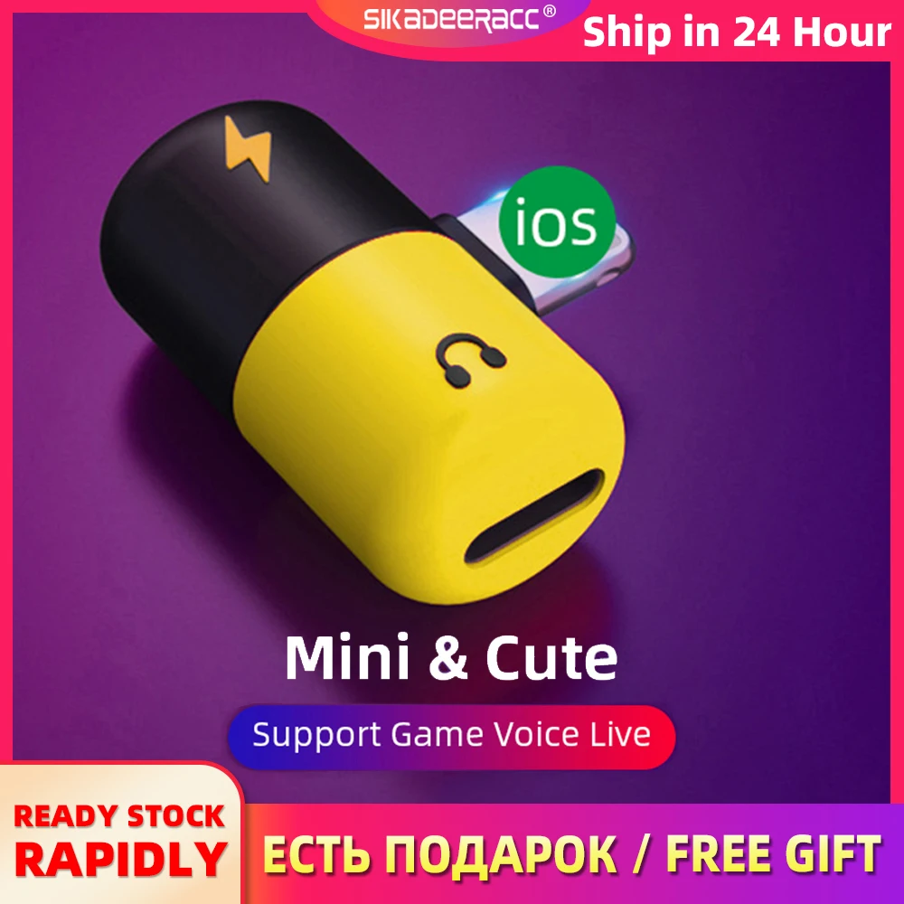 Mini 2 в 1 адаптер Lightning для зарядки наушников iPhone 7 8 Plus XS 11 Pro Max аудио сплиттер разъем