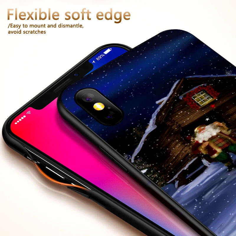 Мягкий силиконовый чехол-накладка Санта Клауса для iPhone X XR XS MAX Apple 8 7 6 S Plus |