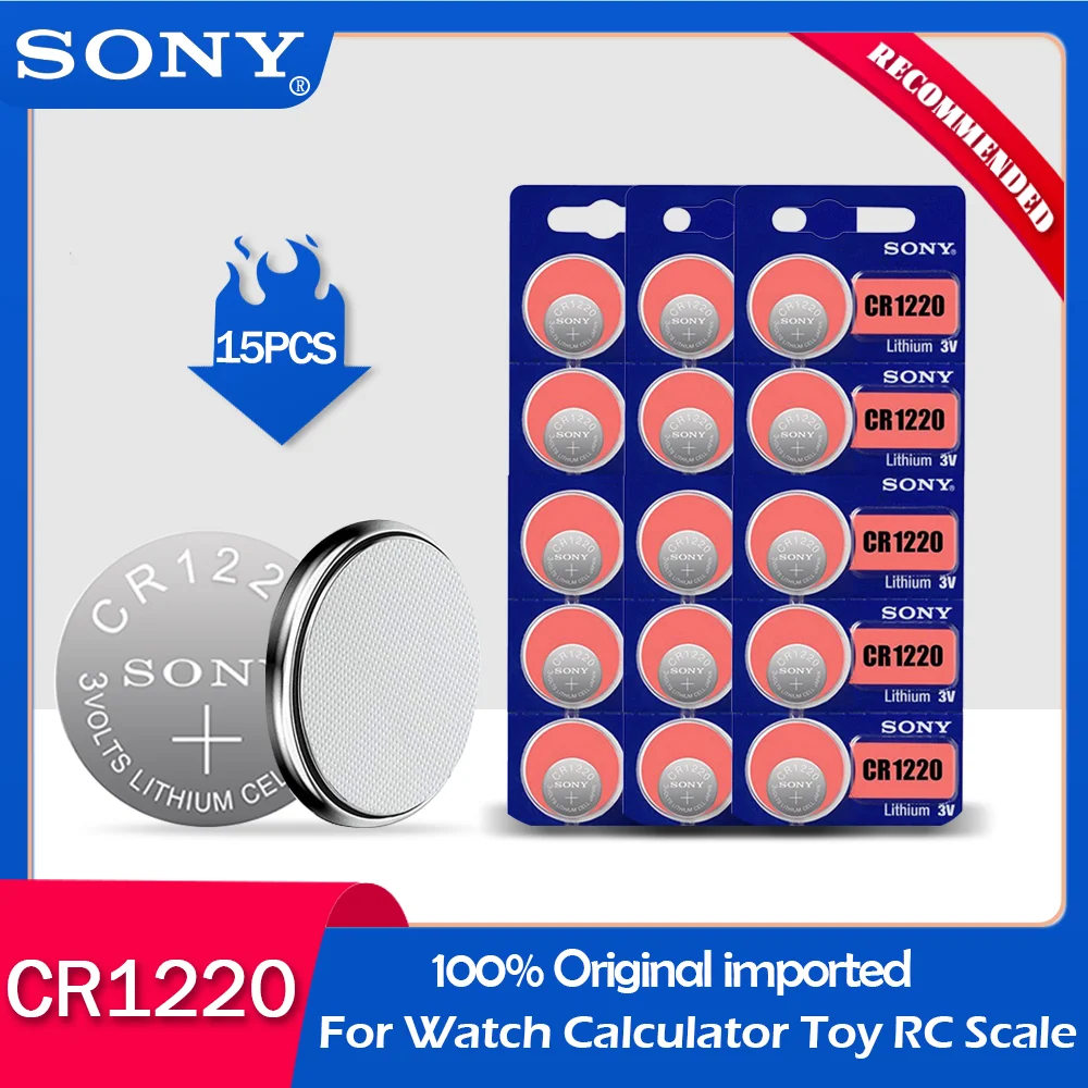 15 шт. sony CR1220 100% оригинальная литиевая батарея для автомобильного ключа