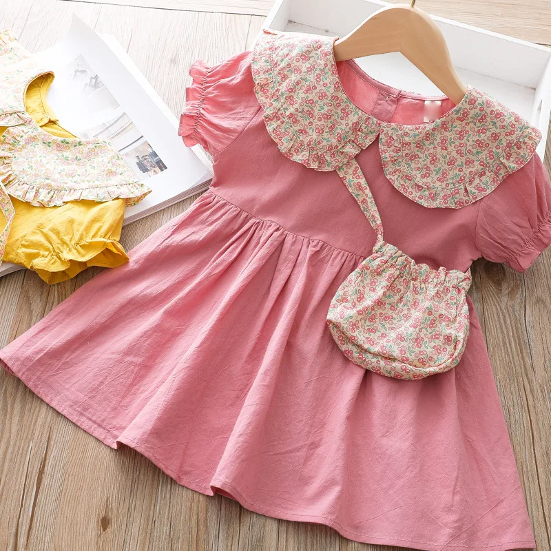 Платье для девочек с цветами Элегантное летнее платье на Рождество + сумка