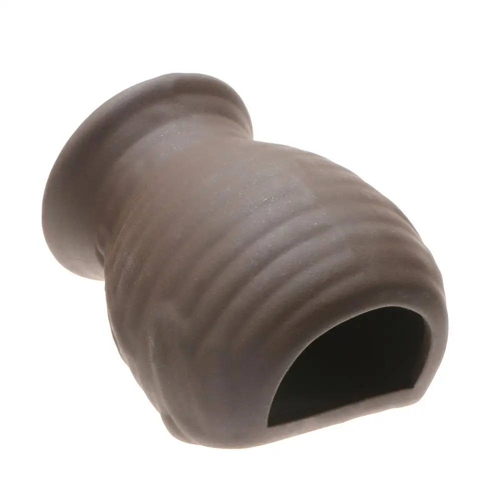 Saim аквариум орнамент керамический с одним отверстием коричневый в форме вазы