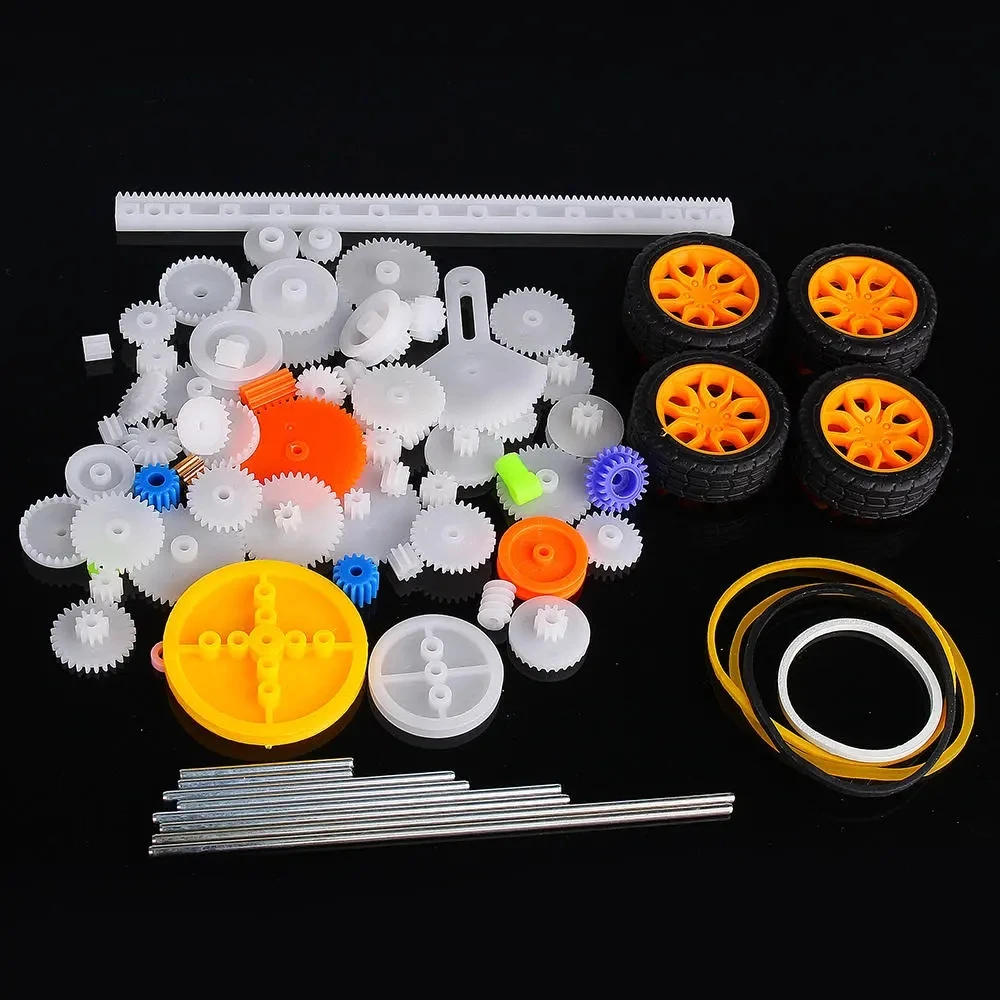 

78pcs Plastic Motor Gear Kit DIY Gear Assortment Accessories Set With Various Gear And Axle Belt Bus