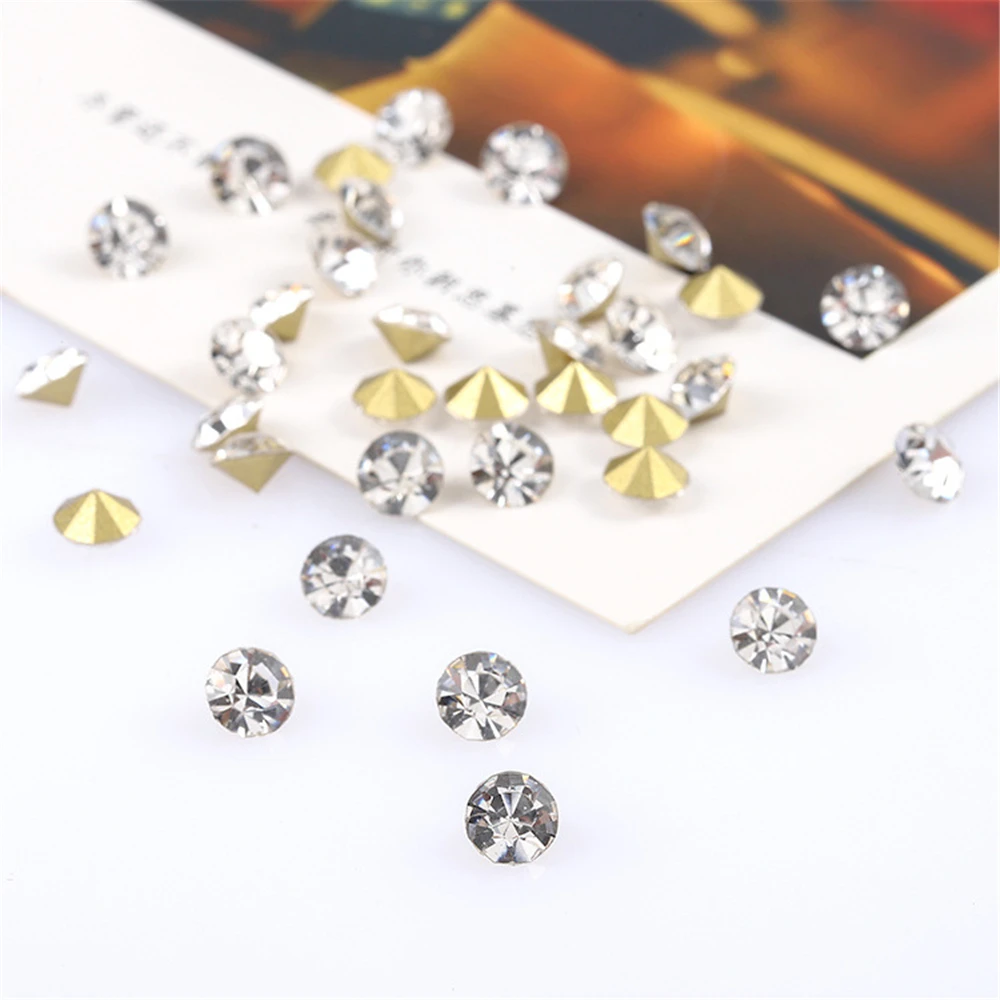 Прозрачно белый точка спинка Стразы SS3 SS30 Стекло круглая подвеска c кристаллами