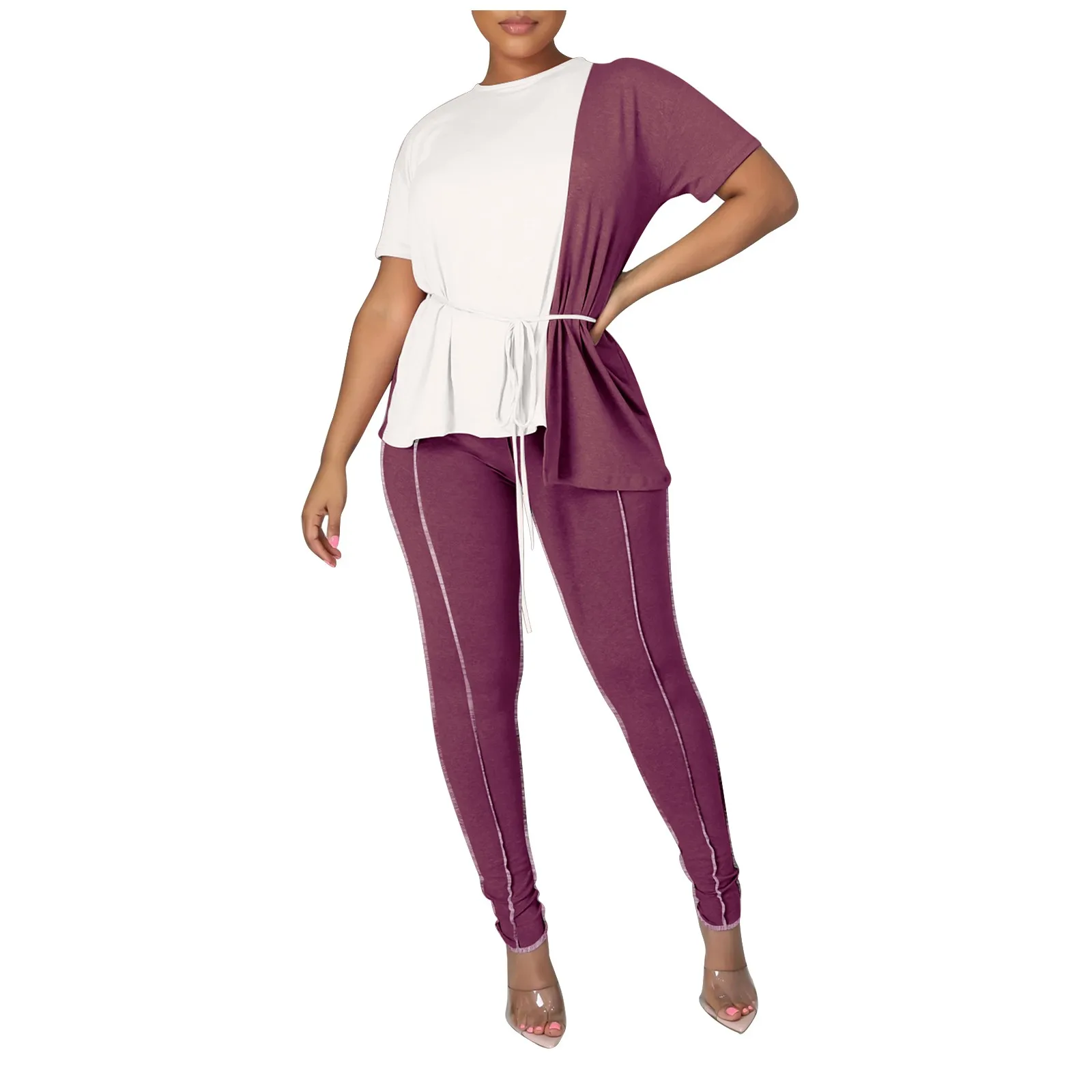 

Autumn Winter 2 Piece Set Women Short Sleeve Set Blouse Pants Casual Outfit Sportswear Top+Pants summer Clothes Trousers Suit