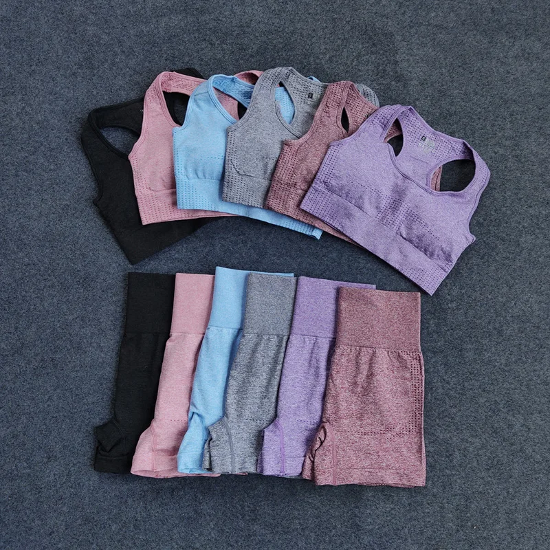 

Женский бесшовный костюм для йоги, тренировочная спортивная одежда, рубашка с коротким/длинным рукавом для фитнеса, леггинсы с высокой талией, шорты, спортивные костюмы для атлетики