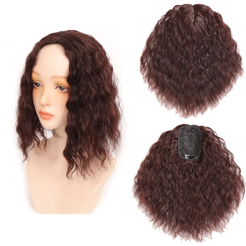 

Synthetic hair Wig Female Hair Closure Corn hot Women High Temperature Natural Colors short curly Clip in Hair Extension MUMUPI