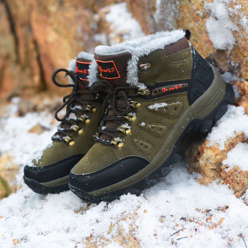 Модные размеры 36-47 мужские походные ботинки зимние теплые брендовые уличные