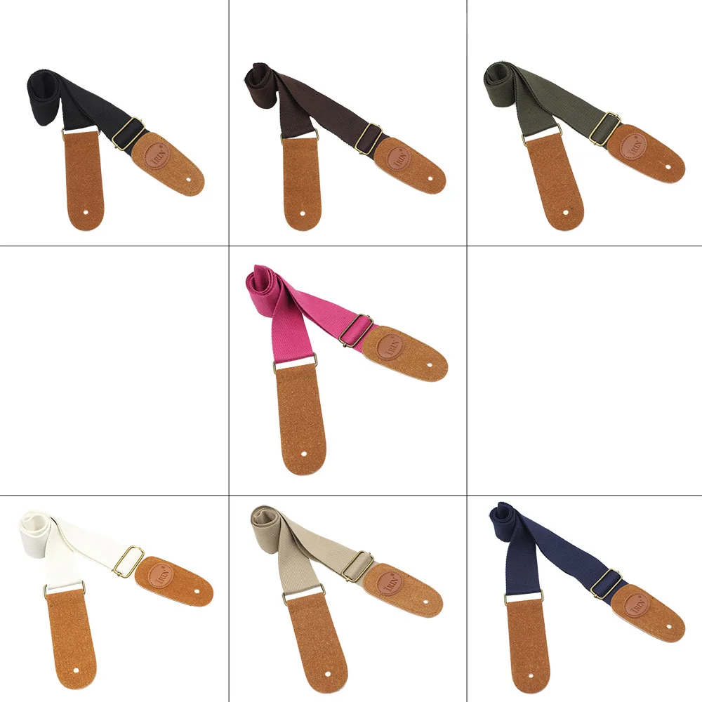 irin einstellbare gitarre gürtel woven baumwolle gitarre gurt mit leder enden für elektrische akustische folk gitarre komfortable free globa