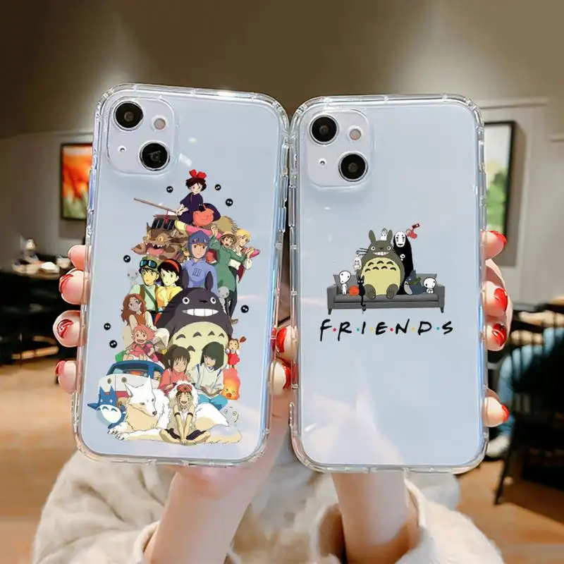 

Anime My Neighbor Totoro Cute Japan Phone Case Transparent soft For iphone 12 11 13 7 8 6 s plus x xs xr pro max mini