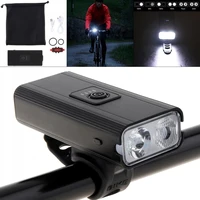 waterproof 1200lm 2 xml t6 led bicycle usb rechargeable bike headlight with 6 modes and power display and taillight with 4 modes