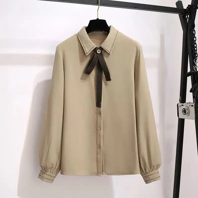 2021 autumn and winter new casual suit jacket long-sleeved bow-knot lapel shirt high-waist pleated mini skirt three-piece female |