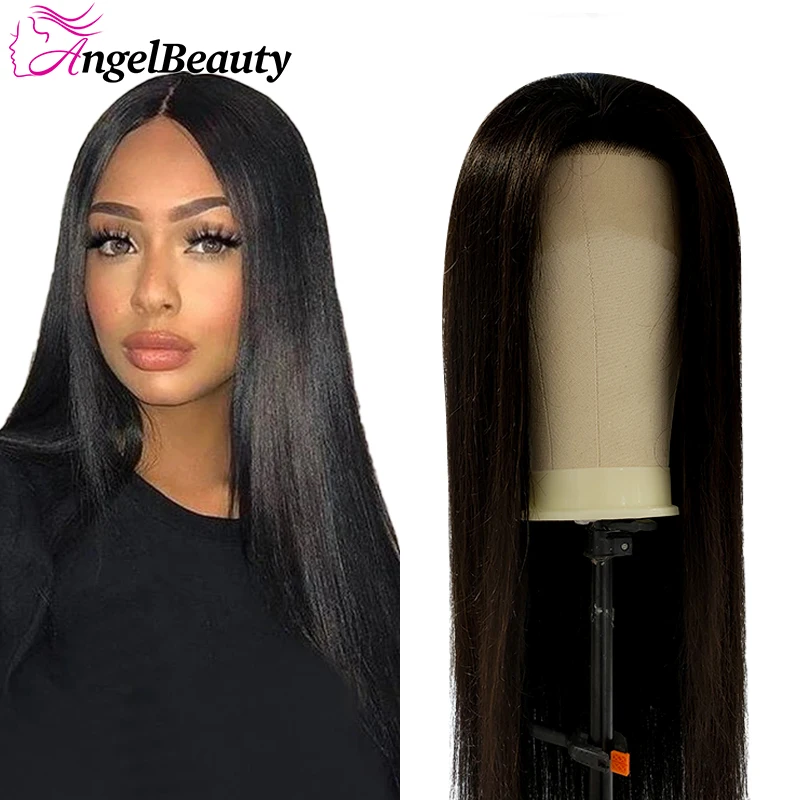 

13x6x1, парик из натуральных прямых волос с глубоким T-образным вырезом для черных женщин, парики из человеческих волос, натуральные бразильски...