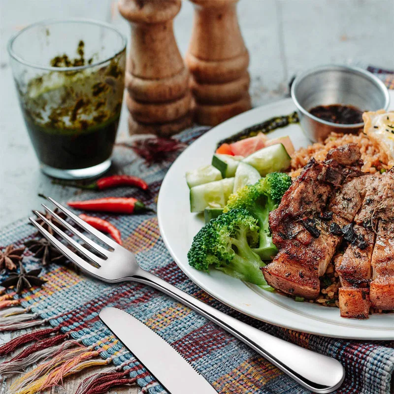 Столовые приборы из нержавеющей стали столовая посуда вилка для стейк