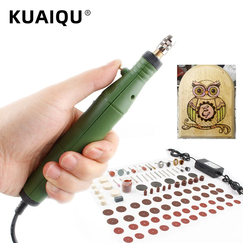 KUAIQU 12 В/18 в мини ручной шлифовальный станок роторный набор инструментов электрическая дрель шлифовальная