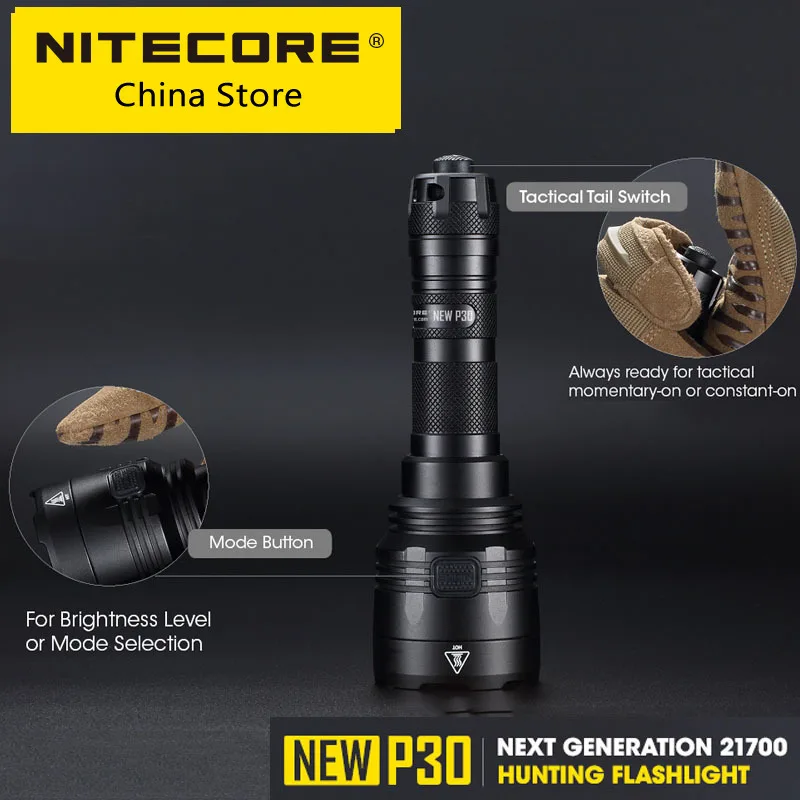 Продажа Охотничий набор Nitecore P30, тактический фонарь, светодиодный фонарь, аккумулятор 4000 мАч 21700, UI2 USB зарядное устройство, оригинал