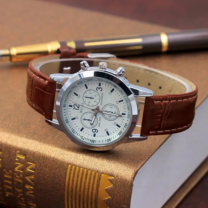 

PD307 MODIYA Blu-ray Glass Three-Eye Belt Men's Watch