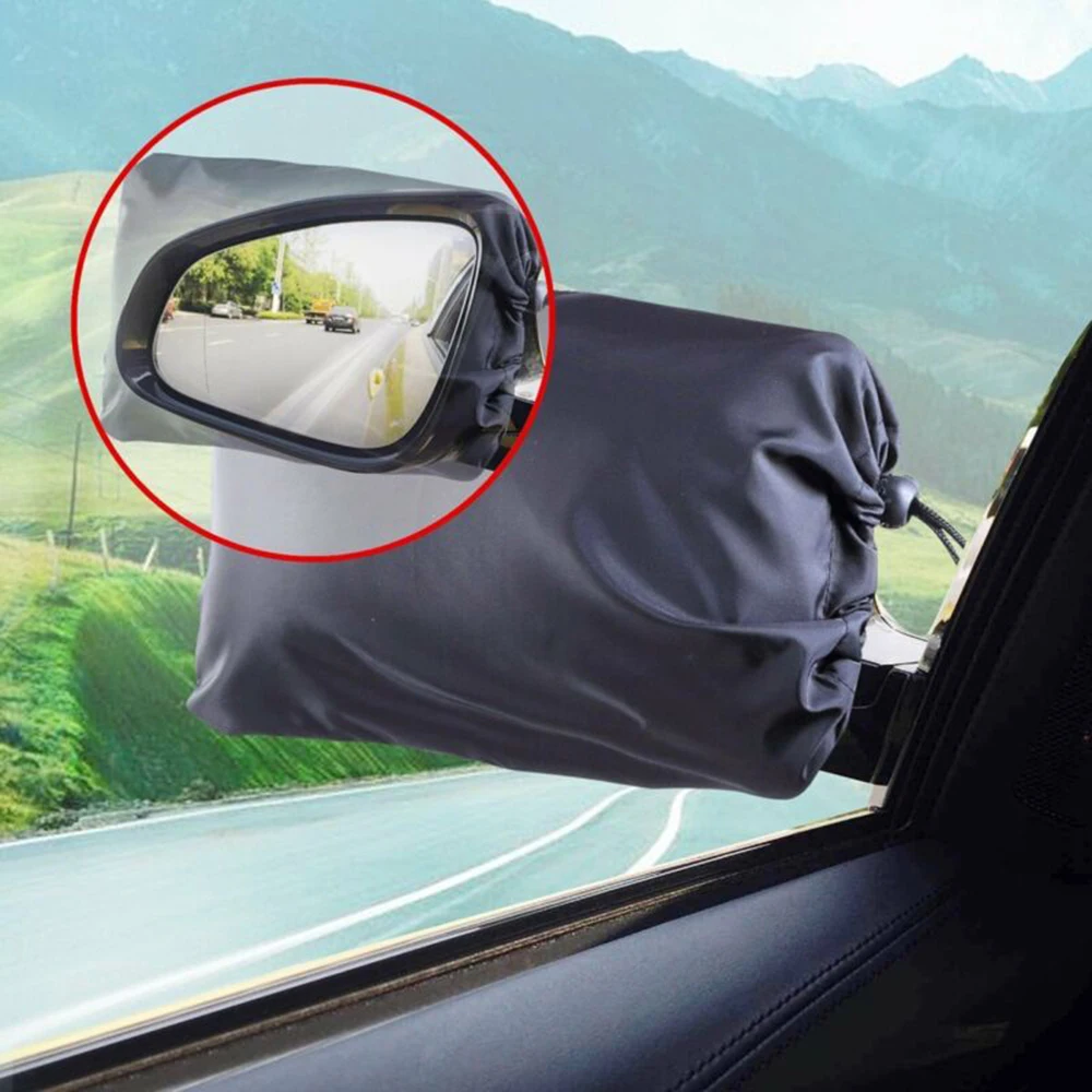 

2pcs Car Rearview Mirror Covers Waterproof Ice Shield Winter Protective Housing Automotive Exterior Accessories