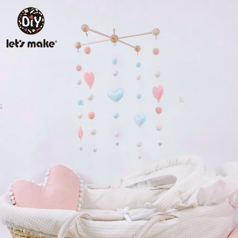 1 шт Детские игрушки сердце детская кроватка Мобильная туфли розового цвета