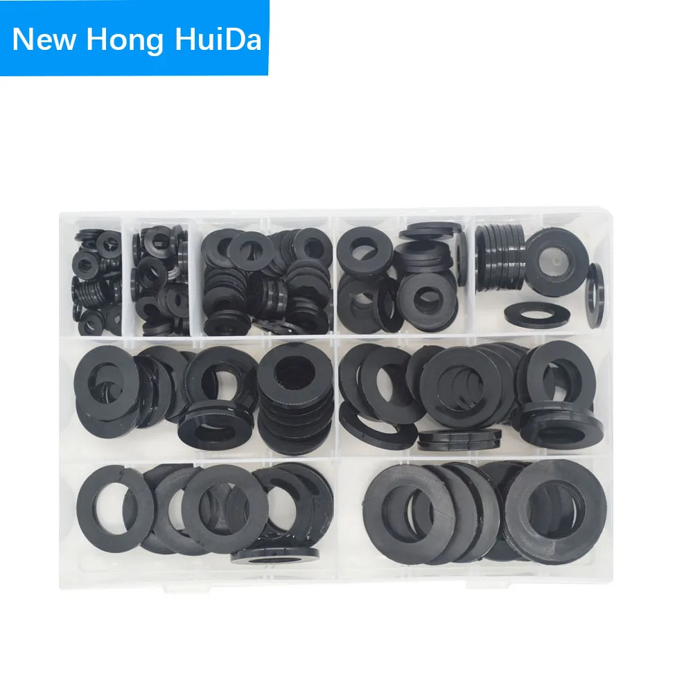 Цвет: белый черный нейлоновый плоский круглый шайба изоляции Пластик уплотнение