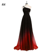 a line ombre prom dresses chiffon beading long gradient formal evening dress party gown vestidos de gala bm113