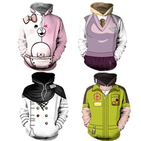 anime danganronpa v3 3d hooded sweatshirt monokuma ouma kokichi kaede akamatsu cosplay clothes for men women kid casual warmth
