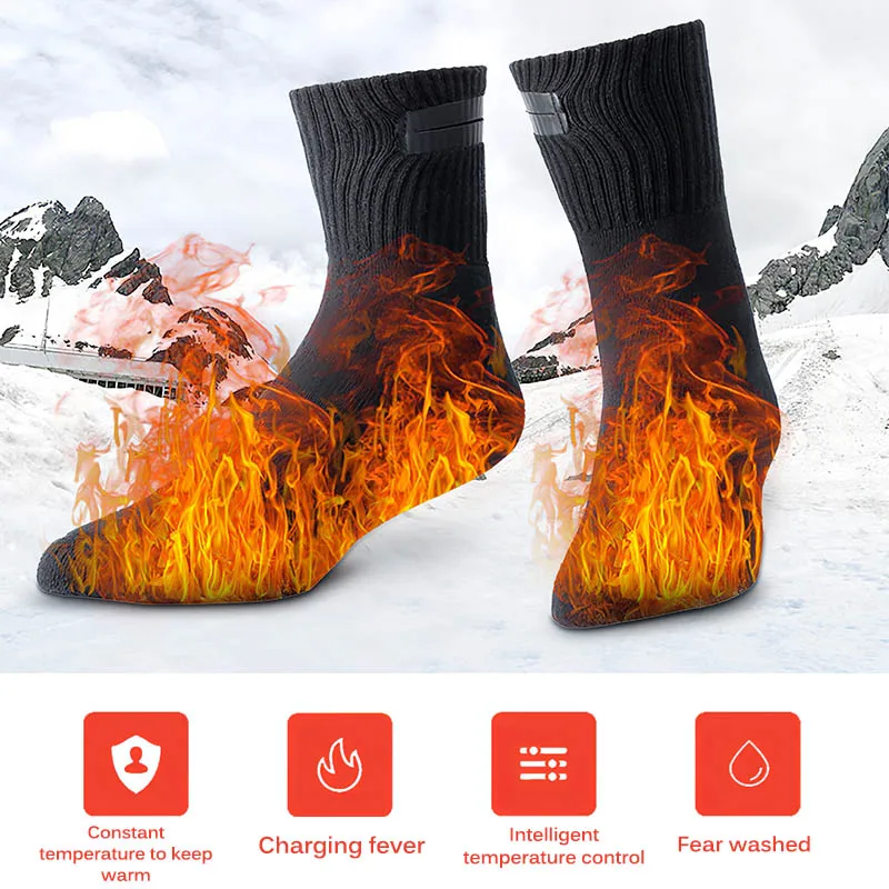 

2021 New Heating Sock Three Modes Elastic Comfortable Water Resistant Electric Warm Sock Set Adjustable Foot Warmer 36~43 yards