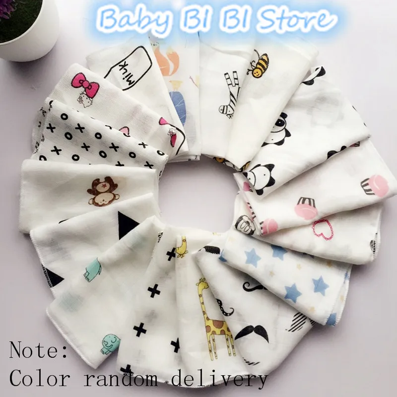 10 шт. 28*28 см мягкое детское банное полотенце муслиновое для новорожденных одежда