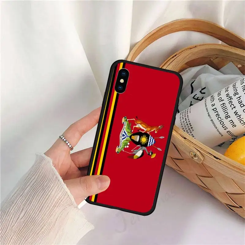 

Uganda National Flag Phone Case for iPhone 11 12 mini pro XS MAX 8 7 6 6S Plus X 5S SE 2020 XR high quality funda