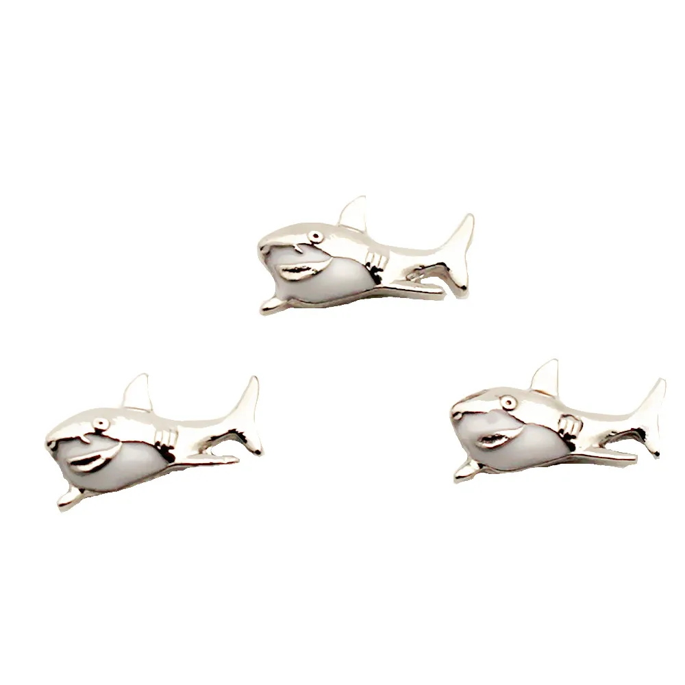 

Hot Selling 10Pcs/Lot Shark Floating Charms For Living Glass Lockets Necklace DIY Jewelry