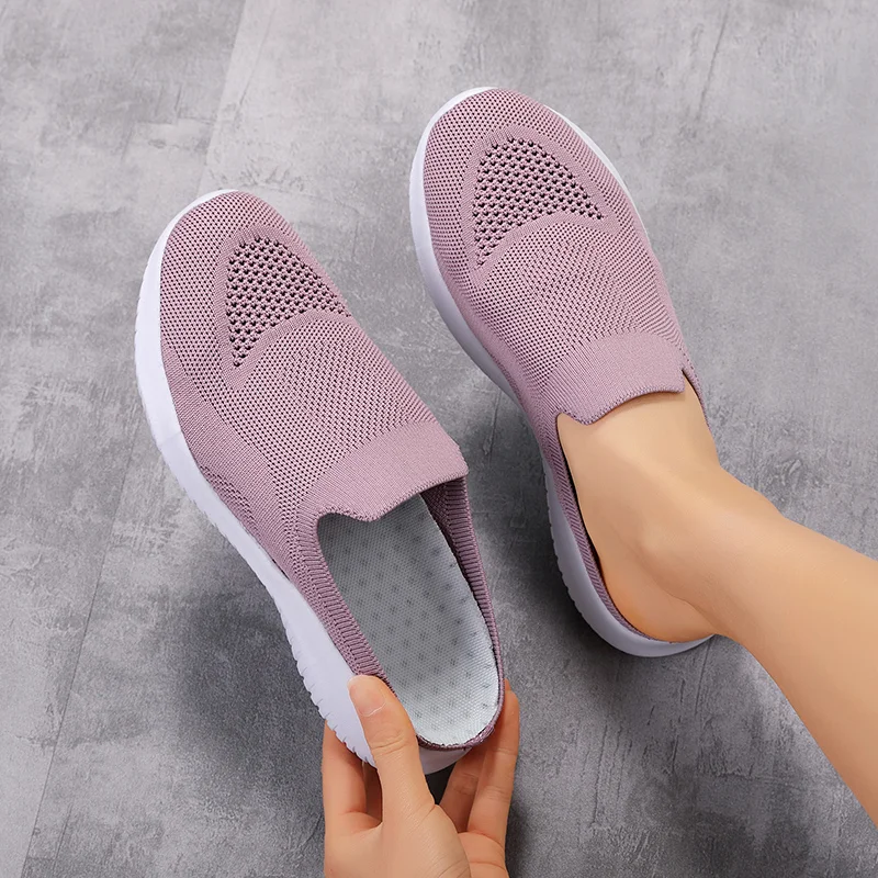 

Summer Women's Mesh Fly Woven Cover Foot Casual Shoe Soft Sole Anti Slip Comfortable Breathable Walking Shoes Elderly Shoes