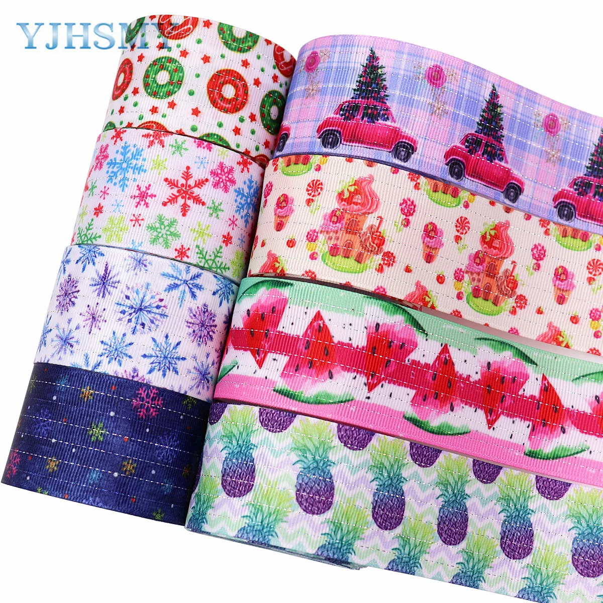 

В виде геометрических фигур горошек Grosgrain ленты, 38 мм 5 рулетка для измерения в ярдах для шитья DIY головной убор аксессуары для волос ручной р...