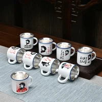 silver water cup s999 sterling silver creative silver plated cup classic nostalgic quotes kung fu tea cup small wine cup coffee