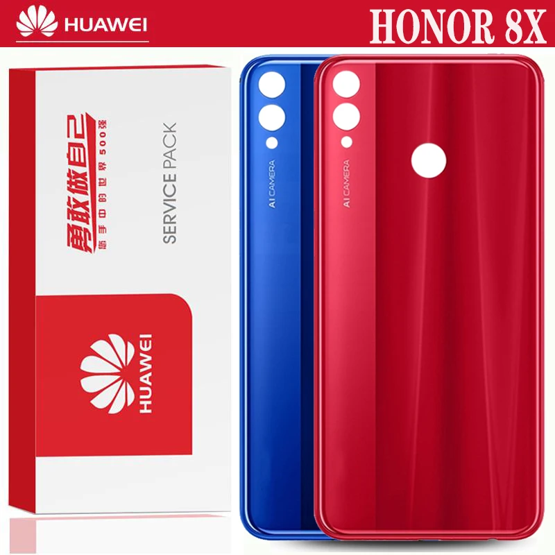 Оригинальное заднее стекло задняя крышка корпуса для Honor 8X Замена Huawei