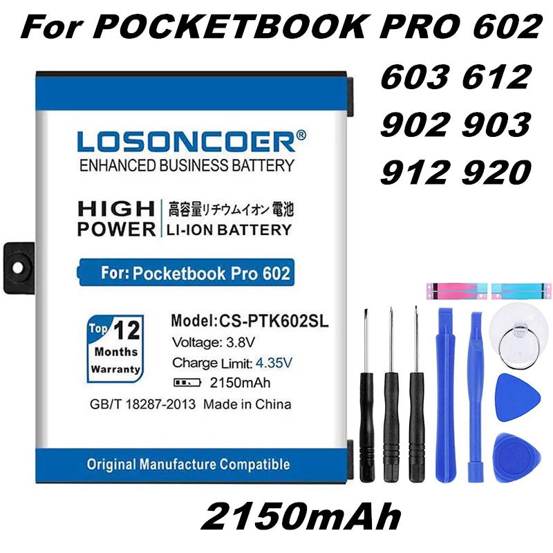 LOSONCOER 2150 мА/ч, CS-PTK602SL 1ICP4/40/60 1S1P хорошее качество Батарея для карманной книги Pro 602/603/612/902/903/912/920