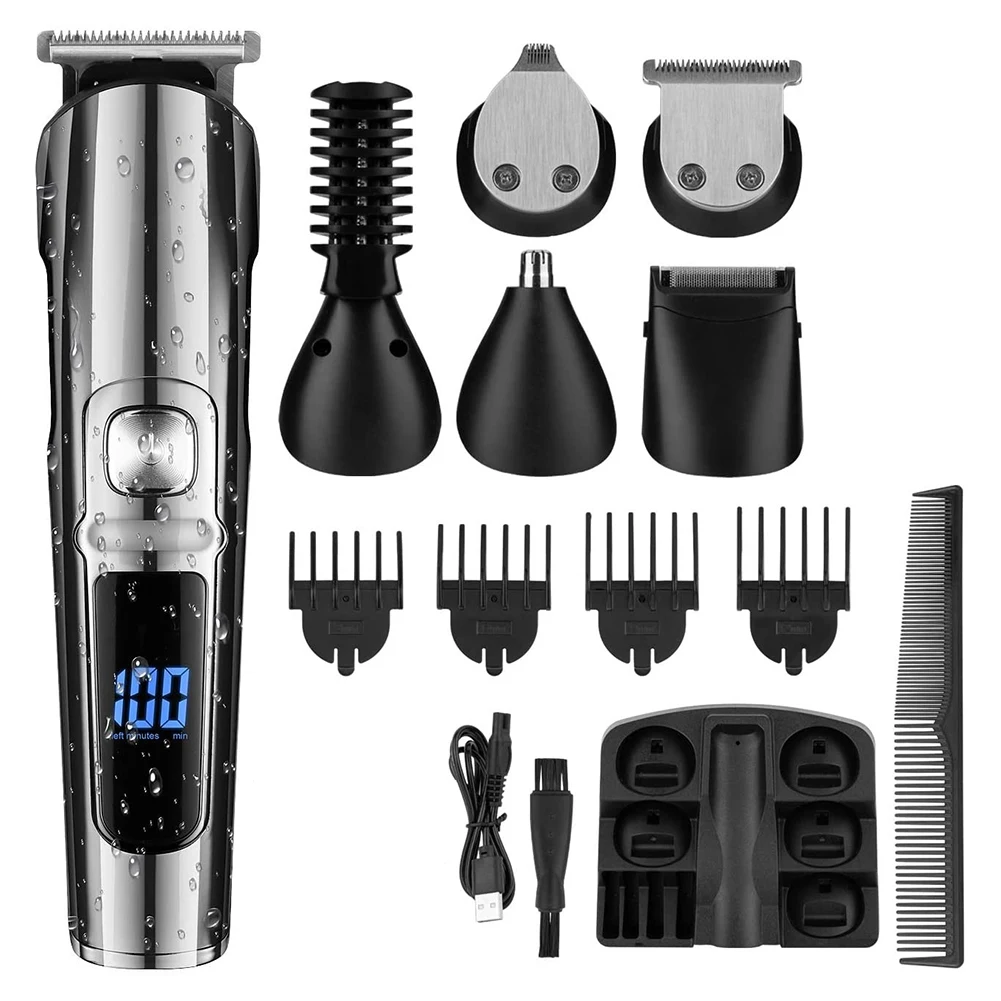 

Men Hair Clipper Rechargeable Electric Razor Electric Hair Trimmer Beard Shavor Body Precision Waterproof Hair Clipper