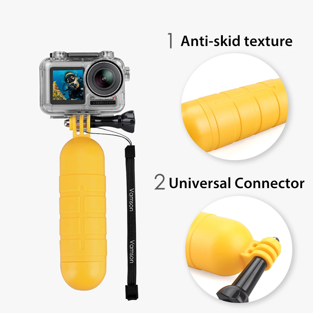 Vamson для go pro водонепроницаемая плавающая рукоятка плавучий стержень Hero7 6 5 4 DJI OSMO