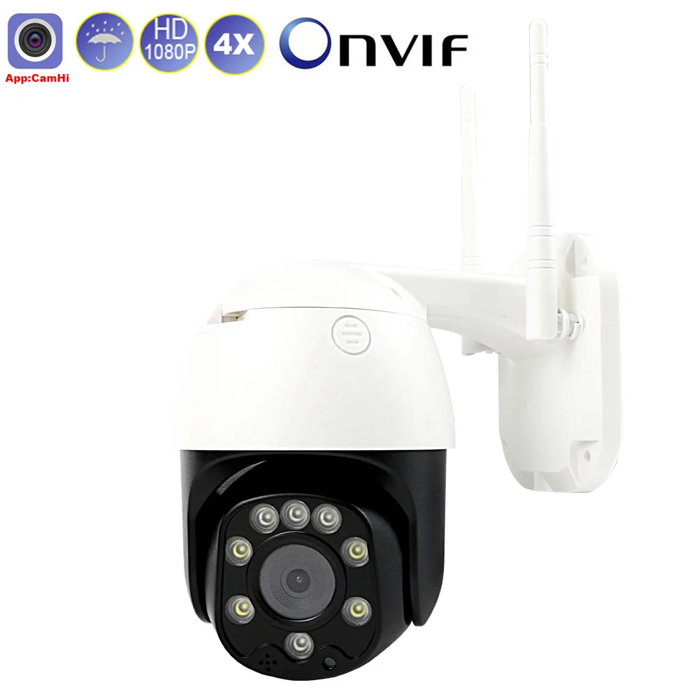 Наружная беспроводная IP камера CamHi 1080P SD карта 4 кратный цифровой зум Wi Fi PTZ