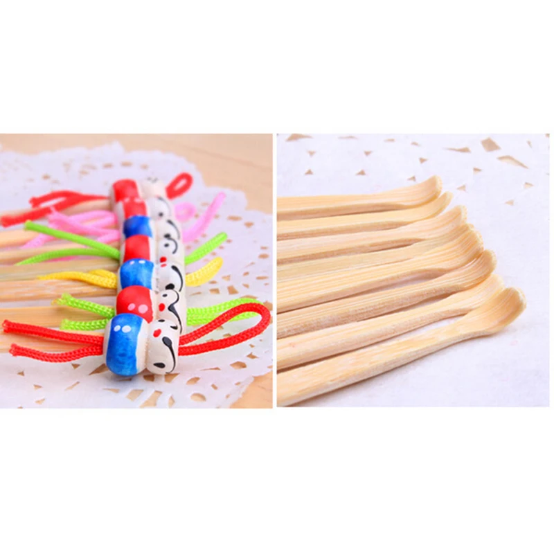 

5Pcs /1Set Bamboo Ear Picks Cute Mini Doll Earpicks Wax Remover Cleaner Ear Care tool