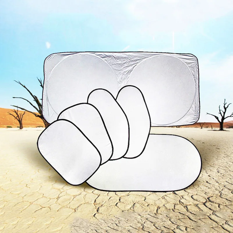 

6Pcs Folding Car Windshield Sun Shade Cover Front Rear Car Window Sunshade UV Protection Auto Sunshield Sunscreen Curtain