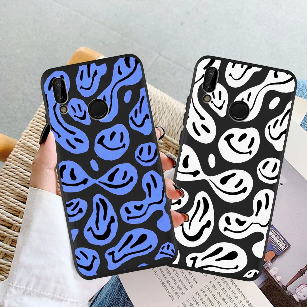

Fashion Smiley Face Pattern Smiley Phone Case For Huawei P10 P20 P30 P40 Lite Pro Mate 30 20 10 Lite Soft TPU Cover Coque Fundas