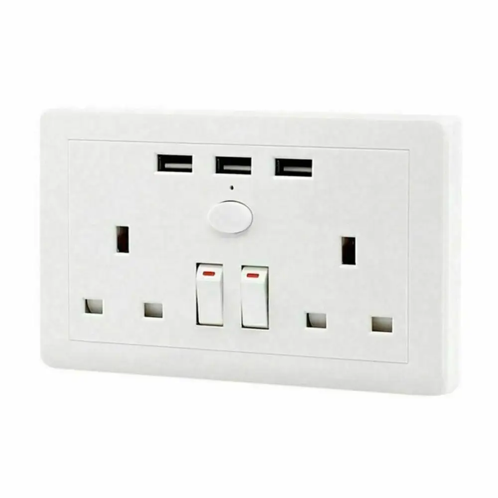 С 3 USB стены Мощность Двойной штепсельная английская вилка Заземленный