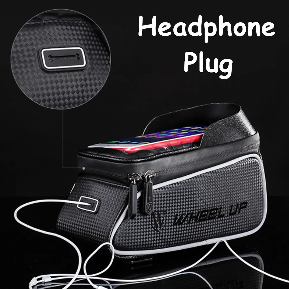 Сумка на переднюю раму велосипеда водонепроницаемая черная вместительная сумка