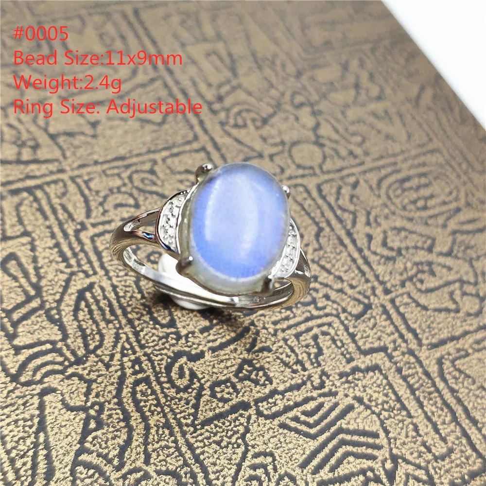 Подлинная естественный синий свет Лабрадорит регулируемый размер кольцо для