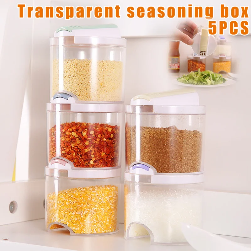 Экономичная банка для приправ 5 шт. коробка специй прозрачная Штабелируемая